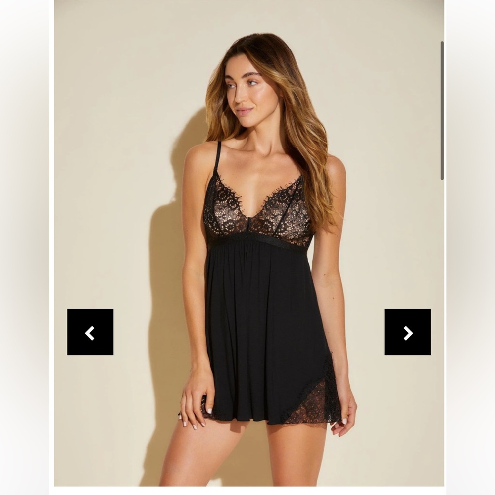 Cosabella Black Lace-Trim Chemise